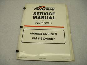 90-12410 Brunswick Corp 1185 4 Mercruiser Service Manual No 7 For Gm V-6 Cylinder Marine Engines