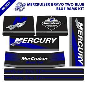 13722a90 East-power-marine 37- Decals Sticker Kit For Mercruiser Bravo Two Drives Engine Blue Rams