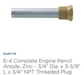 Cme2 Martyr Cme4 #cme2 5/8 Inch X 2 Pencil Zinc Pack Of 4