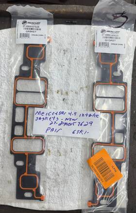 Mercruiser 27-8m0157629 Pair New 4.5 Intake Gaskets