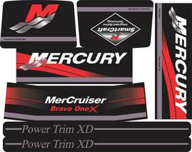 390766 Mercruiser The 2023 Bravo One X With Gray Rams Sticker Set