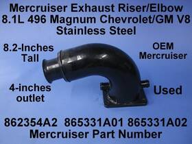 865331a02 Mercruiser 862354a2 496 8.1l V8 Stainless Elbow Riser 865331a01 Used