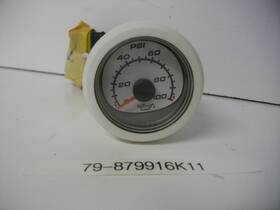 79-879916k11 Mercury Marine Mercruiser Oil Pressure Gauge Oem White Face