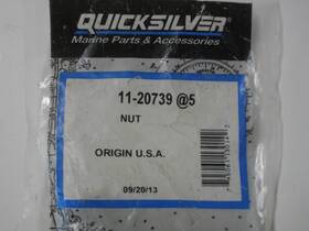 11-20739 Mercury Marine Mercruiser Quicksilver Nut Oem Pack Of 5 Each