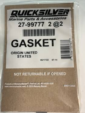 27-997772 Mercury Marine 27-99777 Quicksilver Mercruiser Exhaust Gasket Oem Lot Of 2