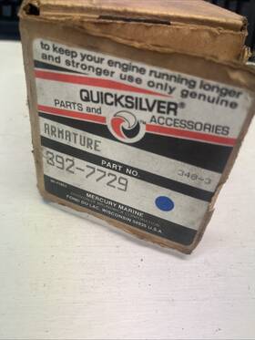 392-7729 Quicksilver New Oem Mercruiser Armature. Pt. #
