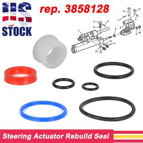 3858128 Vroomautoly 7pcs/set Front Steering Actuator Rebuild Seal For Volvo Penta Sx Models