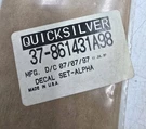 Mercury Quicksilver Mercruiser Decal Set Alpha 37-861431A98 Oem/genuine Usa. Fixed Price $79.88.