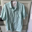 Tommy Bahama Mens 100% Linen Party Breezer Shirt TB310649R Seafoam Green. Fixed Price $14.00.