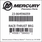 Mercury Oem Quicksilver Race Thrust Bearing Part # 23-864596059. Fixed Price $27.99.