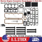 Marine Head Gasket Kit & Bolt For Gm Chriscraft Mercruiser Chevy 3.0L 181. Fixed Price $72.19.