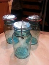 3 Mcdonald New Perfect Seal Aqua Blue Glass Quart Mason Jar Fruit Canning #2. Fixed Price $89.99.