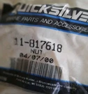 One New 11-817618 Genuine Quicksilver Mercury Equal To 11-859135 Oem Part. Fixed Price $7.99.