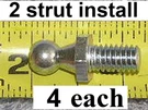 4EA 2 Strut Install Kit 10MM Ball Stud 5/16 Sae Thread 5/8 Long Shaft Zinc Coat. Fixed Price $9.80.