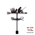 Fisherman Dog Weather Vane Fishing Metal Wind Direction Indicator. Fixed Price $31.49.
