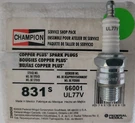 Champion Marine Spark Plug UL77V #831S #831M. Fixed Price $5.79.