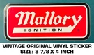 Mallory Ignition Vintage Original Vinyl Decal Sticker - Engine Drag Racing. Fixed Price $7.94.