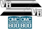 Omc 800 Stringer V8 Stern Drive Vinyl Decal Sticker Set. Fixed Price $38.95.