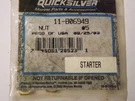 Quicksilver Mercruiser Starter Nut 11-806949 Pack Of 5 Each. Fixed Price $15.99.